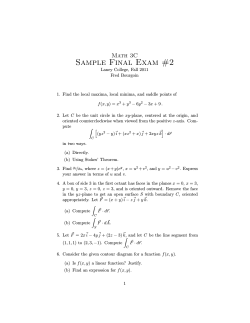 Sample Final Exam #2 Math 3C