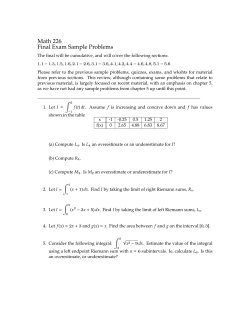 Math 226 Final Exam Sample Problems