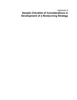 Sample Checklist of Considerations in Development of a Nonburning Strategy Appendix A