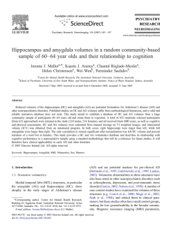 Hippocampus and amygdala volumes in a random community-based