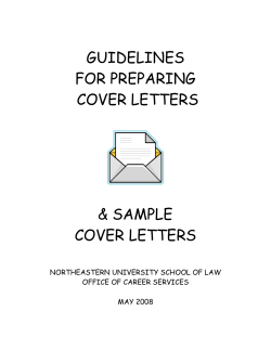 GUIDELINES FOR PREPARING COVER LETTERS
