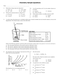 Chemistry Sample Questions