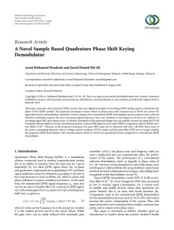 Research Article A Novel Sample Based Quadrature Phase Shift Keying Demodulator