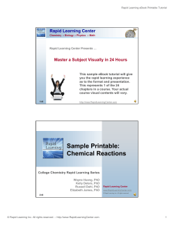 Rapid Learning Center Master a Subject Visually in 24 Hours