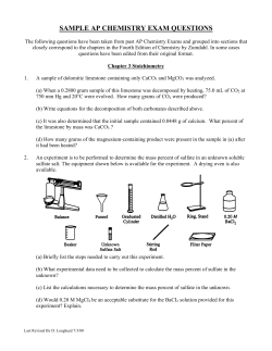SAMPLE AP CHEMISTRY EXAM QUESTIONS