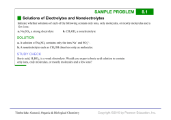 SAMPLE PROBLEM 8.1 Solutions of Electrolytes and Nonelectrolytes