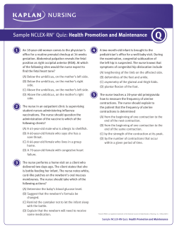 Q Sample NCLEX-RN Quiz: Health Promotion and Maintenance