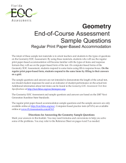 Geometry End-of-Course Assessment Sample Questions Regular Print Paper-Based Accommodation