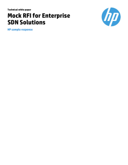 Mock RFI for Enterprise SDN Solutions HP sample response Technical white paper