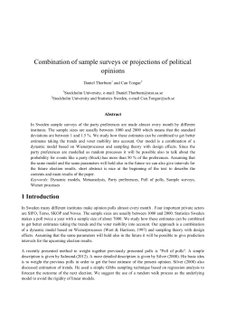 Combination of sample surveys or projections of political opinions