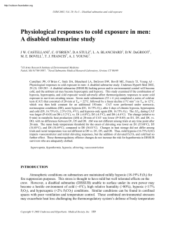 Physiological responses to cold exposure in men: A disabled submarine study