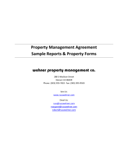 Property Management Agreement Sample Reports &amp; Property Forms  wehner property management co.