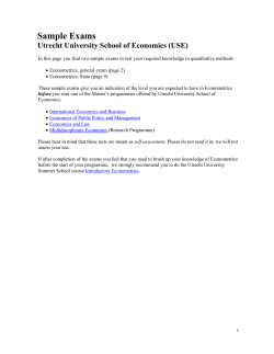 Sample Exams  Utrecht University School of Economics (USE)