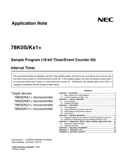 78K0S/Kx1+  Application Note Sample Program (16-bit Timer/Event Counter 00)
