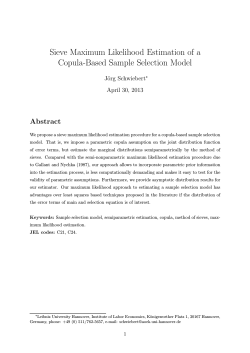 Sieve Maximum Likelihood Estimation of a Copula-Based Sample Selection Model Abstract J¨org Schwiebert