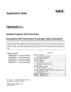 78K0S/Kx1+  Application Note Sample Program (A/D Converter)