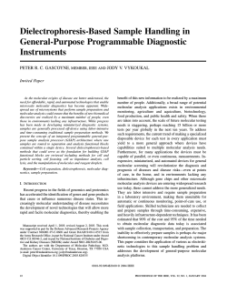 Dielectrophoresis-Based Sample Handling in General-Purpose Programmable Diagnostic Instruments PETER R. C. GASCOYNE