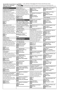 Sample Ballot General Election Kitsap County, Washington November 05, 2013