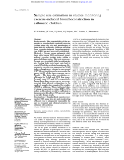Sample size estimation in studies monitoring exercise-induced bronchoconstriction in asthmatic children