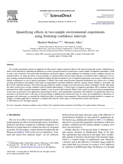 Quantifying effects in two-sample environmental experiments using bootstrap confidence intervals Manfred Mudelsee