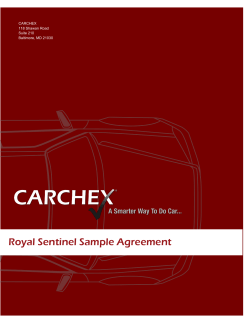 SAMPLE Royal Sentinel Sample Agreement CARCHEX
