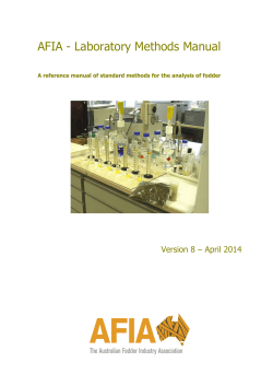 AFIA - Laboratory Methods Manual  Version 8 – April 2014