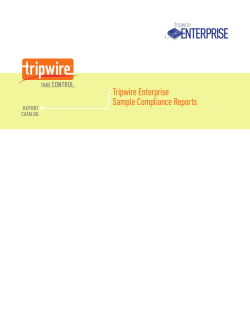 Tripwire Enterprise Sample Compliance Reports REPORT CATALOG