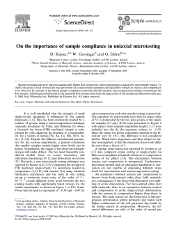 On the importance of sample compliance in uniaxial microtesting D. Kiener,