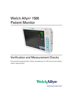 Welch Allyn 1500 Patient Monitor Verification and Measurement Checks