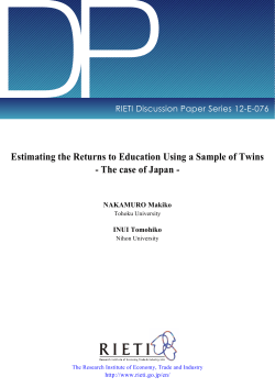 DP Estimating the Returns to Education Using a Sample of Twins