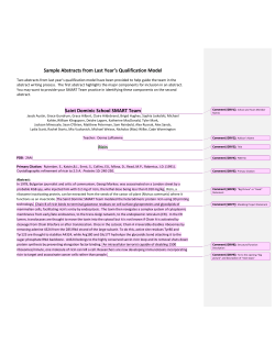 Sample Abstracts from Last Year’s Qualification Model