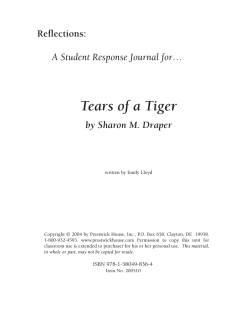 Tears of a Tiger Reflections: A Student Response Journal for…