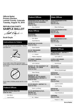 Federal Offices State Offices  Official Ballot