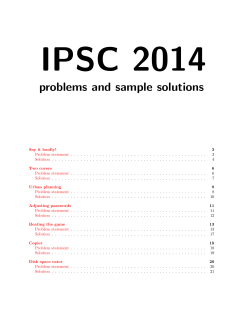 IPSC 2014 problems and sample solutions