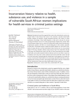 incarceration history relative to health, of vulnerable South African women: implications