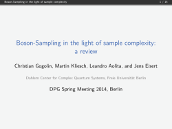Boson-Sampling in the light of sample complexity: a review