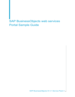 SAP BusinessObjects web services Portal Sample Guide