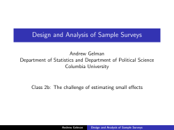 Design and Analysis of Sample Surveys