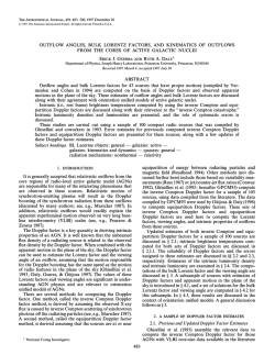 OUTFLOW ANGLES, BULK LORENTZ FACTORS, AND KINEMATICS OF OUTFLOWS