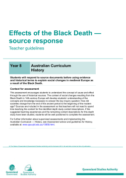 Effects of the Black Death — source response Teacher guidelines Year 8