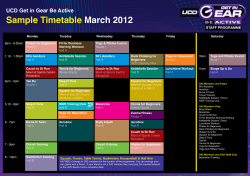 Sample Timetable March 2012  UCD Get in Gear Be Active