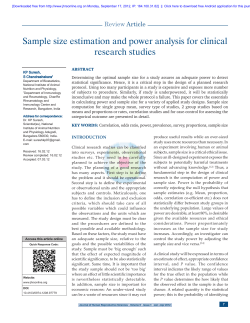 Sample size estimation and power analysis for clinical research studies