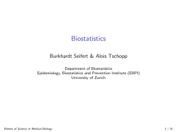 Biostatistics Burkhardt Seifert &amp; Alois Tschopp