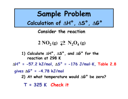 Sample Problem Calculation of 2 NO N