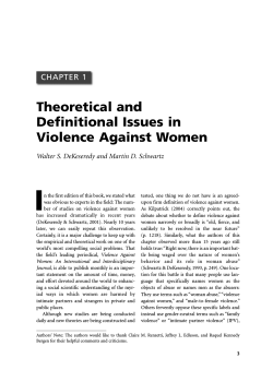 I Theoretical and Definitional Issues in Violence Against Women