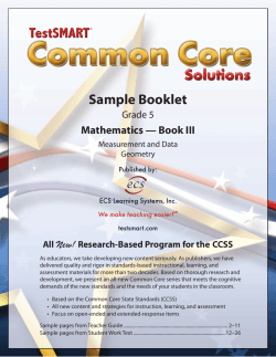 Sample Booklet Mathematics — Book III Grade 5 All