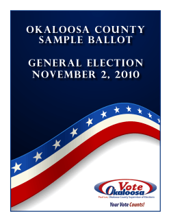 Okaloosa County Sample Ballot General Election November 2, 2010