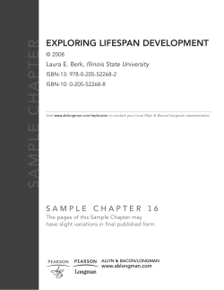 SAMPLE CHAPTER EXPLORING LIFESPAN DEVELOPMENT Illinois State University