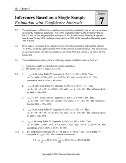 Inferences Based on a Single Sample Estimation with Confidence Intervals
