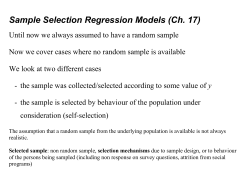 Sample Selection Regression Models (Ch. 17)